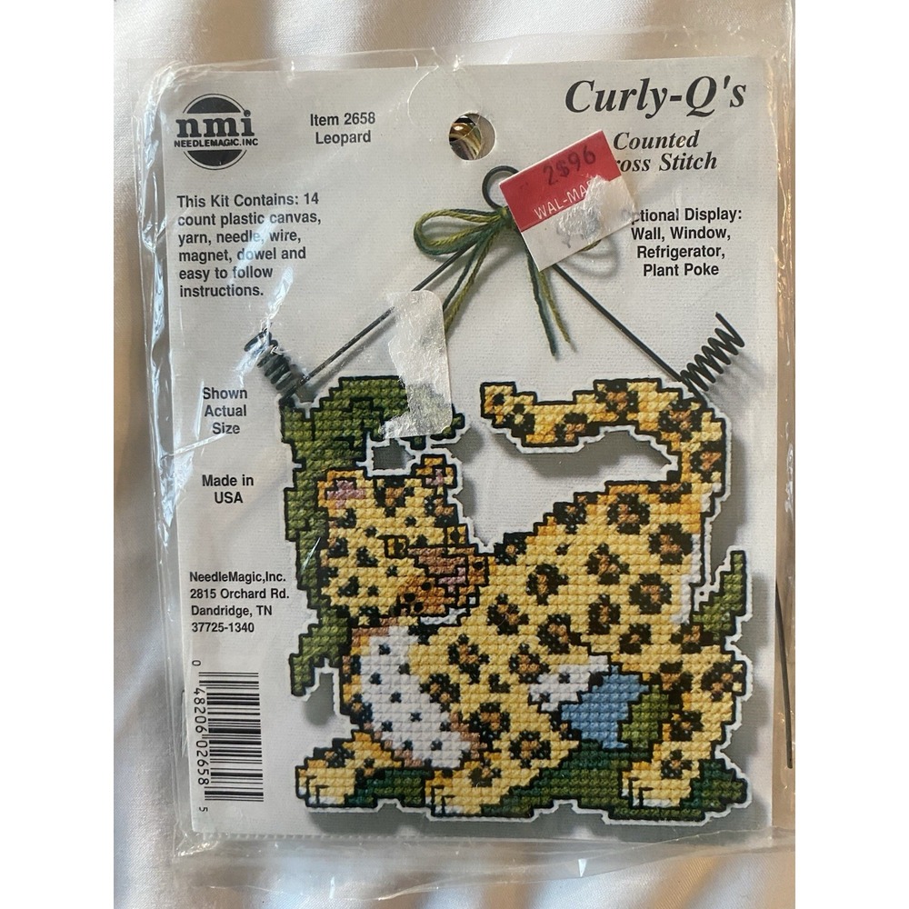 Curly-Q's Counted Cross Stitch Kit 2658 Leopard Jungle Animal Craft